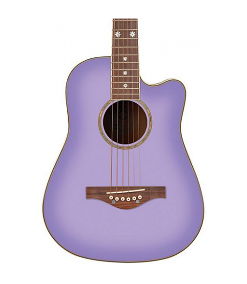 Daisy Rock Wildwood Spruce Top Cutaway Acoustic Guitar Purple Daze