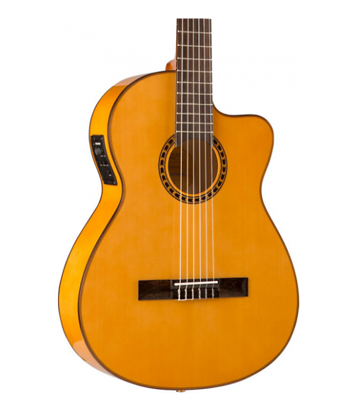 Lucero LFB250Sce Spruce/Cypress Thinline Acoustic-Electric Classical Guitar Natural