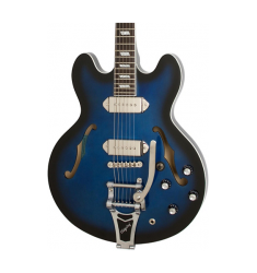 Cibson Gary Clark Jr. &quot;Blak &amp; Blu&quot; Casino Hollowbody Electric Guitar with Bigsby Black and Blue