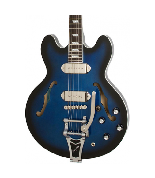 Cibson Gary Clark Jr. &quot;Blak &amp; Blu&quot; Casino Hollowbody Electric Guitar with Bigsby Black and Blue