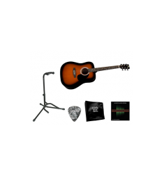 Rogue Beginner Acoustic Dreadnought Guitar with Accessory Pack