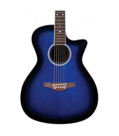 Daisy Rock Wildwood Artist Spruce Top Cutaway Acoustic-Electric Guitar Royal Blue Burst