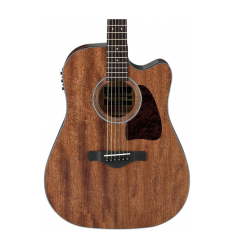 Ibanez AW54CEOPN Artwood Solid Top Dreadnought Acoustic-Electric Guitar Open Pore Natural