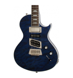 Cibson Limited Edition Nighthawk Custom Quilt Electric Guitar Transparent Blue