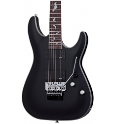 Schecter Guitar Research Damien Platinum 6 with Floyd Rose Electric Guitar Satin Black