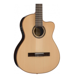 Lucero LFN200Sce Spruce/Rosewood Thinline Acoustic-Electric Classical Guitar Natural