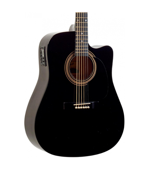 Savannah Savannah SO-SGD-10C Dreadnought Acoustic-Electric Guitar Black