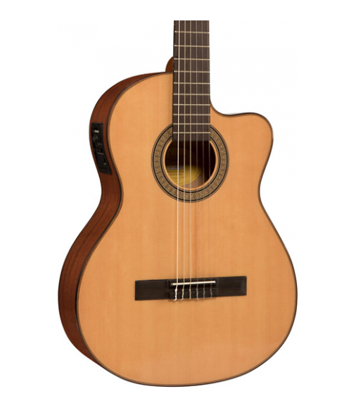 Lucero LC150Sce Spruce/Sapele Cutaway Acoustic-Electric Classical Guitar Natural