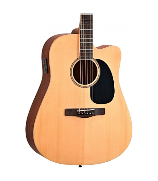 Mitchell Element Series ME1CE Dreadnought Cutaway Acoustic-Electric Guitar Natural Striped Sapele, Solid Spruce Top