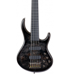 MTD ZX 5-String Fretless Electric Bass Guitar Transparent Black Ebonol Fretboard