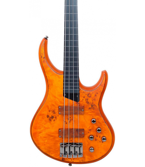 MTD Kingston KZ Fretless Bass Burled Maple Ebonol