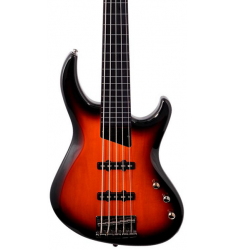 MTD Kingston Saratoga 5-String Fretless Electric Bass Guitar Tobacco Sunburst Ebony Fingerboard