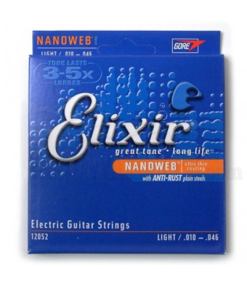 Elixir E12052 Nanoweb Regular Light Electric Guitar Strings - 10-46