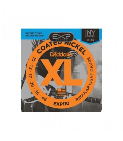 D'Addario EXP110 Coated Electric Guitar Strings, Light, 10-46