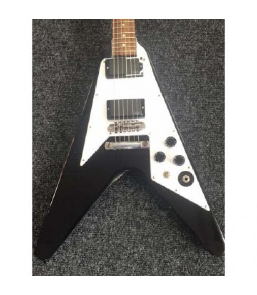 Cibson Kirk Hammett Flying V in Hand Aged Ebony