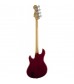 Squier Deluxe Dimension Bass IV Crimson Red Transparent