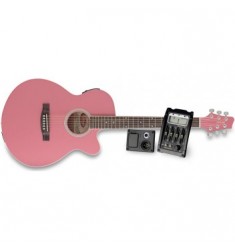 Eastcoast Mini Jumbo Electro Acoustic Cutaway Concert Guitar in Pink