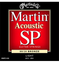 Martin MSP3100 Bronze Wound Light Acoustic Strings .012-.054