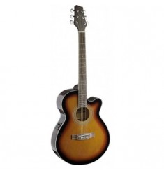 Stagg Mini Jumbo Electro Acoustic Concert Guitar Brown Sunburst