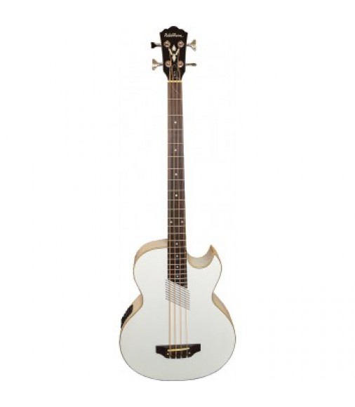Washburn AB10 Thin Body Acoustic Bass Guitar in White