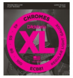 D'Addario ECB81 Chromes Bass Guitar Strings, Light, 45-100, Long Scale