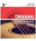 D'Addario EJ17-3D Acoustic Guitar Strings, Medium, 13-56, 3 Sets