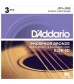 D'Addario EJ26-3D Acoustic Guitar Strings, Custom Light, 11-52, 3 Sets