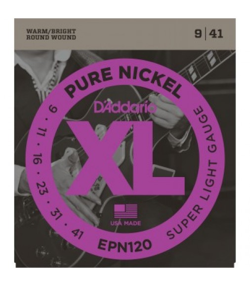 D'Addario EPN120 Nickel Electric Guitar Strings, Super Light, 9-41