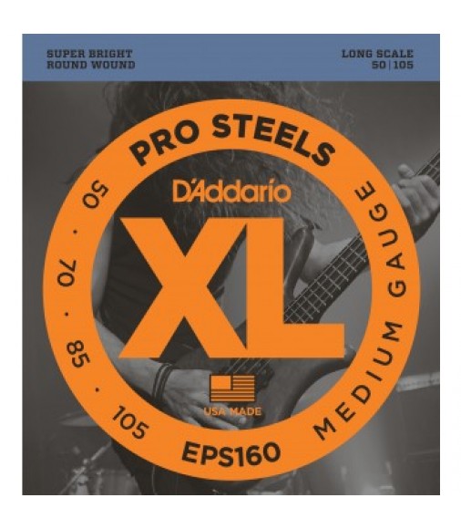 D'Addario EPS160 ProSteels Bass Guitar Strings 50-105