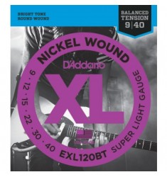 D'Addario EXL120BT Guitar Strings, Balanced Tension Super Light, 9-40