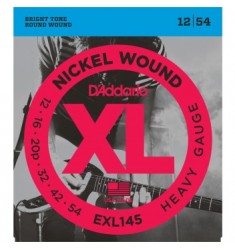 D'Addario EXL145 Guitar Strings, Heavy, 12-54 with Plain Steel 3rd