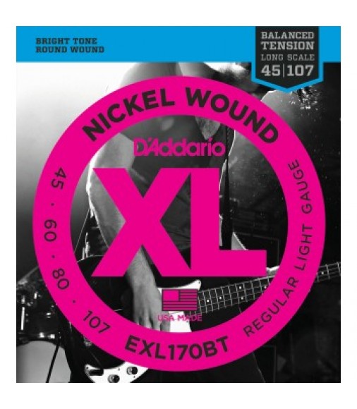 D'Addario EXL170BT Nickel Wound Strings Balanced Tension Light 45-107