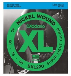 D'Addario EXL220 Wound Bass Strings Super Light 40-95 Long Scale