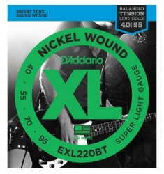 D'Addario EXL220BT Bass Guitar Strings, Super Light, 40-95