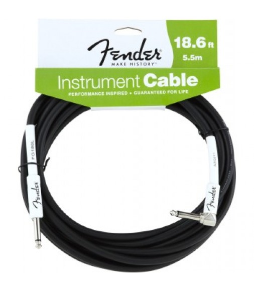 Fender 5.5m Performance Series Angled Instrument Cable Black