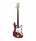 Eastcoast B300 J Bass Electric Bass Guitar in Trans Red