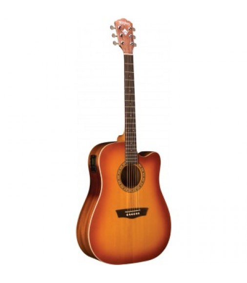 Washburn Cutaway Electro-acoustic Guitar Matt Antique Cherry Sunburst