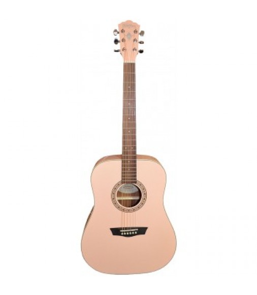 Washburn WD7S Dreadnought Acoustic Guitar with Pink Top