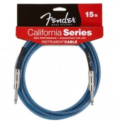 Fender California Series Guitar Cable 6m Jack to Jack (Blue)