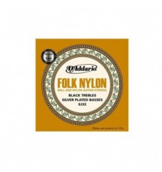 D'Addario EJ32 Folk Nylon Guitar Strings, Ball End