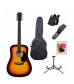 Squier SA-105 Acoustic Guitar Pack, Sunburst