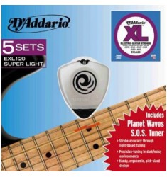 D'Addario EXL120 5-Pack Nickel Wound Guitar Strings, Super Light, 9-42