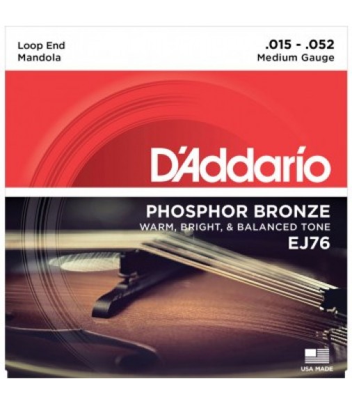 D'Addario EJ76 Phosphor Bronze Mandola Strings, Medium, 15-52