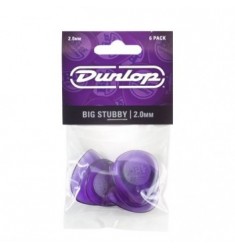 Dunlop 475P2.0 Big Stubby Guitar Picks, 6 Player Pack