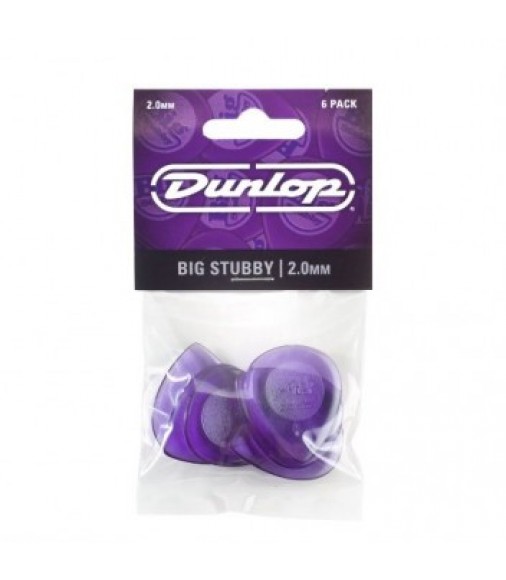 Dunlop 475P2.0 Big Stubby Guitar Picks, 6 Player Pack