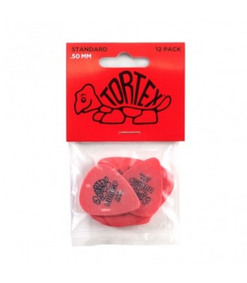 Dunlop 418P50 Tortex Standard 0.5mm Picks - 12 Pack