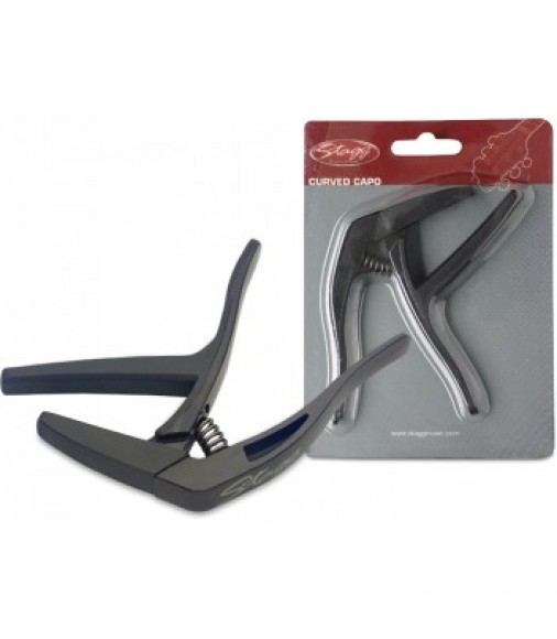 Stagg Curved Trigger Capo FOR Acoustic AND Electric Guitar Black