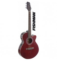 Eastcoast SA40 Mini Jumbo Concert Guitar Transparent Red
