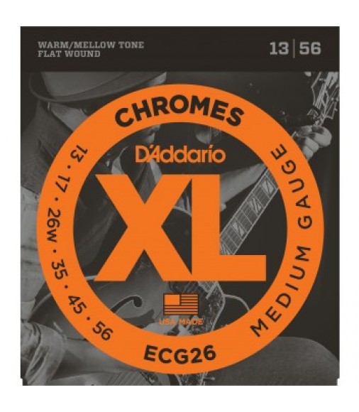 D'Addario ECG26 Chromes Flat Wound Strings Medium 13-56