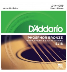 D'Addario EJ18 Phosphor Bronze Acoustic Guitar Strings, Heavy, 14-59